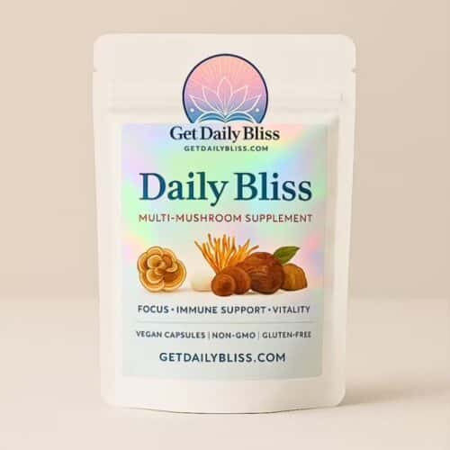 Daily Bliss multi mushroom supplements and chocolates