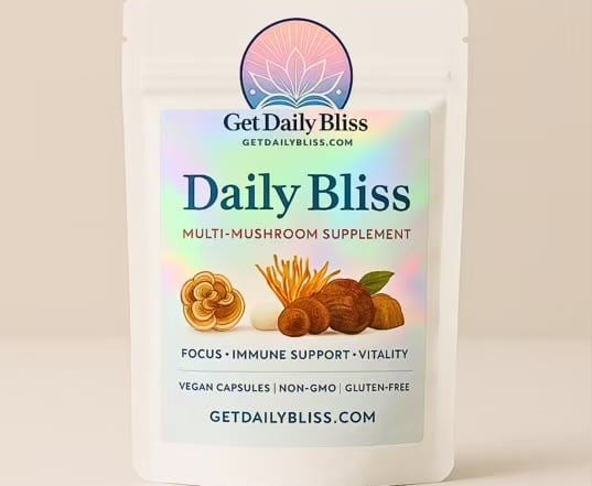 Daily Bliss multi mushroom supplements and chocolates