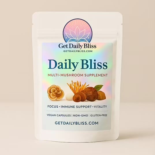 Daily Bliss multi mushroom supplements and chocolates