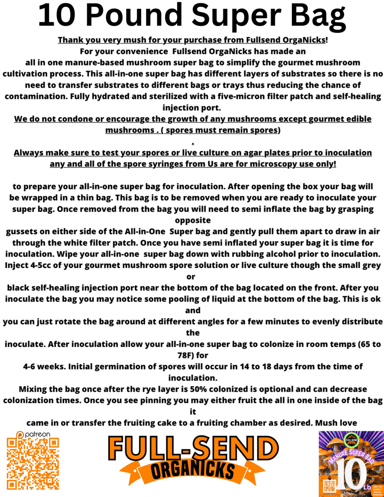 five and ten pound all in one mushroom grow bag five and ten pound all in one mushroom grow bag